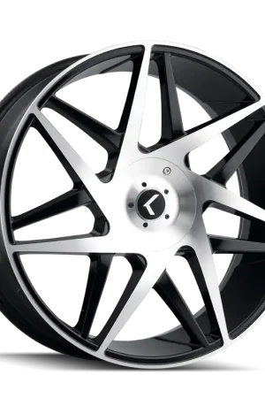 Luxury Kraze Phase KR192 Gloss Black Machined 22x8.5 5x115/5x120 38mm 74.1mm