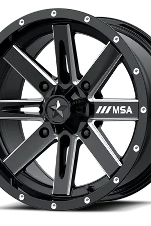 MSA Boxer M41 16x7 +10 4x156mm 132mm Gloss Black Milled Best Choice