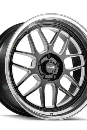 Grab Now Ridler 611 Gloss Black/Milled With Diamond Cut Lip 18x8 5x120.65 0mm 83.82mm