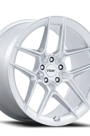 TSW Slipstream SD 19x9.5 +25 5x112mm 66.56mm Gloss Silver Machined Face Fast Shipping
