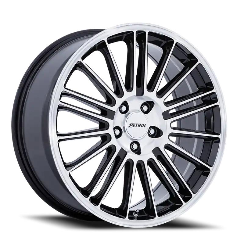 Bulk Order Petrol P1D GBM 17x8 +40 5x114.3mm 72.56mm Gloss Black Machined Face