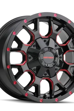 Mayhem Warrior 8015 Gloss Black Milled Prism Red 20x9 6x135/6x139.7 18mm 106mm Hot Picks