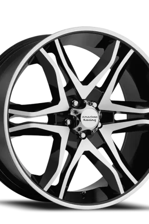 Worldwide Shipping American Racing Mainline AR893 GBM 20x8.5 +35 5x114.3mm 72.6mm Gloss Black Machined