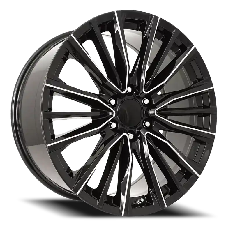 Top Pick Factory Reproductions FR 205 Platinum V Replica BM 22x9 +28 6x139.7mm 78.1mm Black Ball Milled