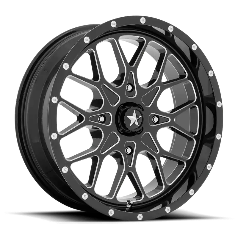 MSA Portal M45 GB-M 18x7 +0 4x156mm 115.1mm Gloss Black Milled Mega Sale