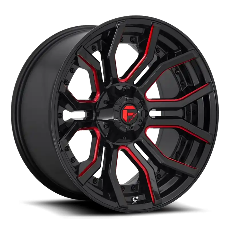 Fuel Rage D712 20x10 -18 5x127/5x139.7mm 87.1mm Gloss Black Red Tinted Clear Clearance