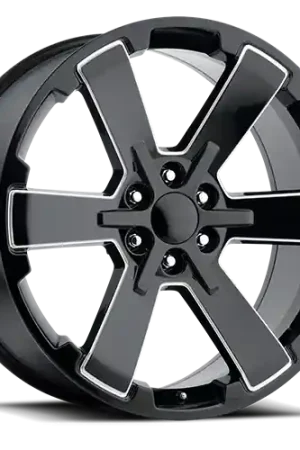 Factory Reproductions FR 45 GMC Dual Six Star Replica GB-M 22x9 +24 6x139.7mm 78.1mm Gloss Black Milled Ball New Arrival