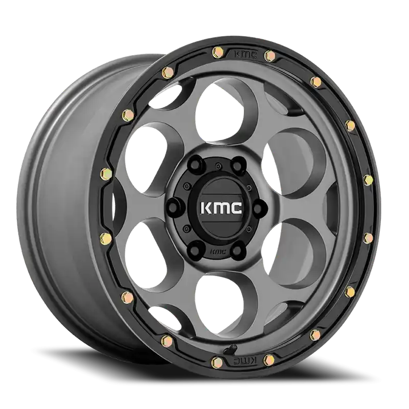 KMC Dirty Harry KM541 GY 17x8.5 +18 5x127mm 71.5mm Satin Gray Black Lip Last Chance