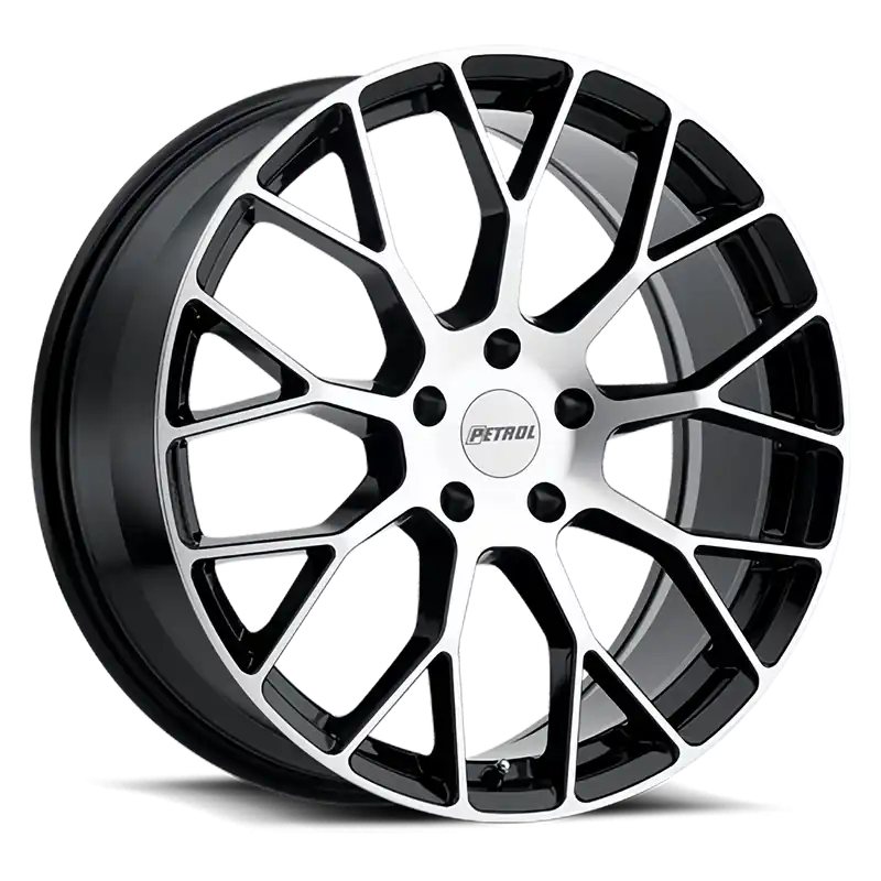 Express Delivery Petrol P2B GBM 18x8 +40 5x108mm 72.1mm Gloss Black Machined Face