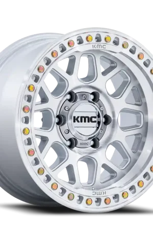 KMC GRS KM549 GSM 20x9 +0 8x170mm 125.1mm Gloss Silver Machined Face Limited Offer