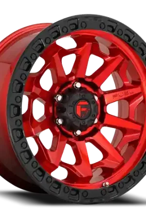 Fuel Covert D695 17x9 +1 6x139.7mm 106.1mm Candy Red Black Bead Ring Clearance