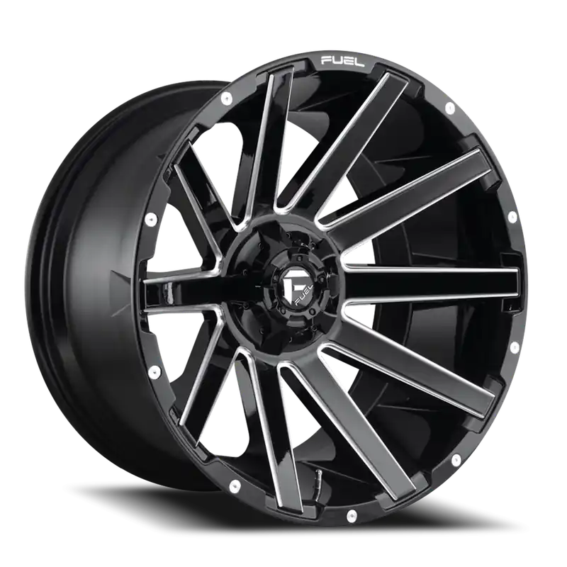 Brand New Fuel Contra D615 18x9 -12 5x114.3/5x127mm 78.1mm Gloss Black Milled