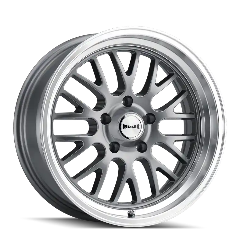 Ridler 607 Gloss Grey Machined 18x8 5x120.65 0mm 83.82mm Best Seller