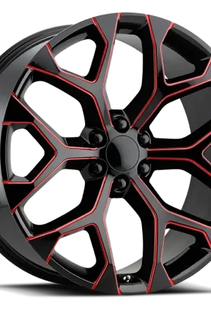 Free Shipping Performance Replica PR176 MR 24x10 +24 6x139.7mm 78.1mm Gloss Black Red Milled