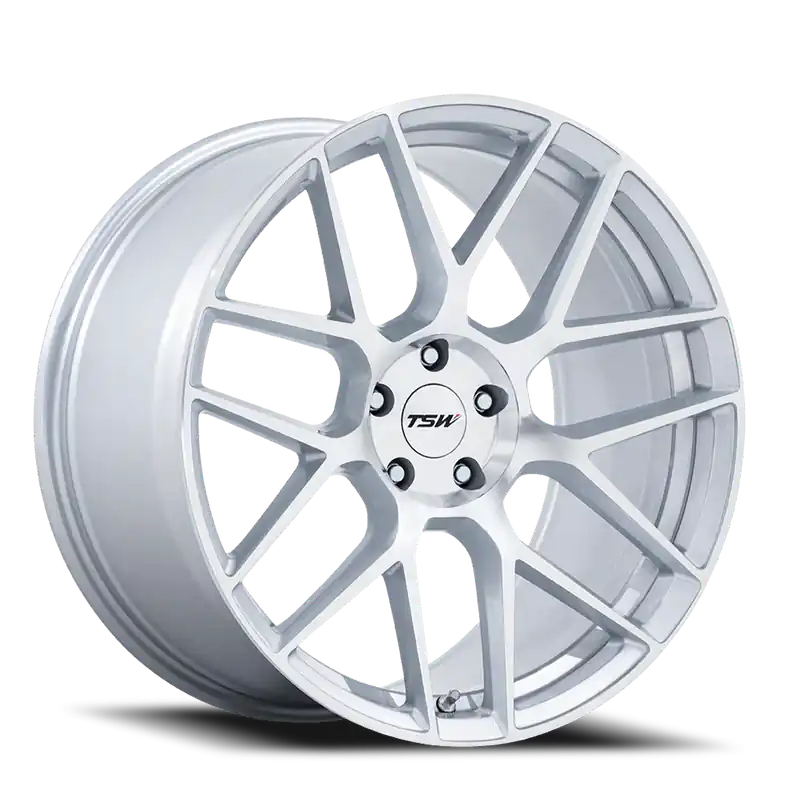 New Arrival TSW Lasarthe SL 18x9.5 +25 5x114.3mm 72.56mm Gloss Silver Machined