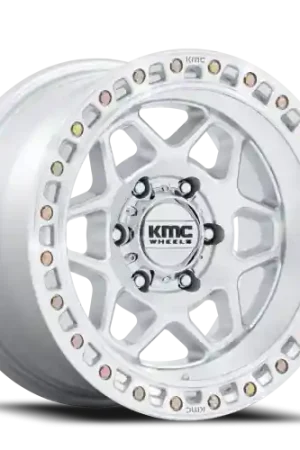 Price Cut KMC Torx KM553SD 17x8.5 +0 6x139.7mm 106.1mm Gloss Silver Machined Face