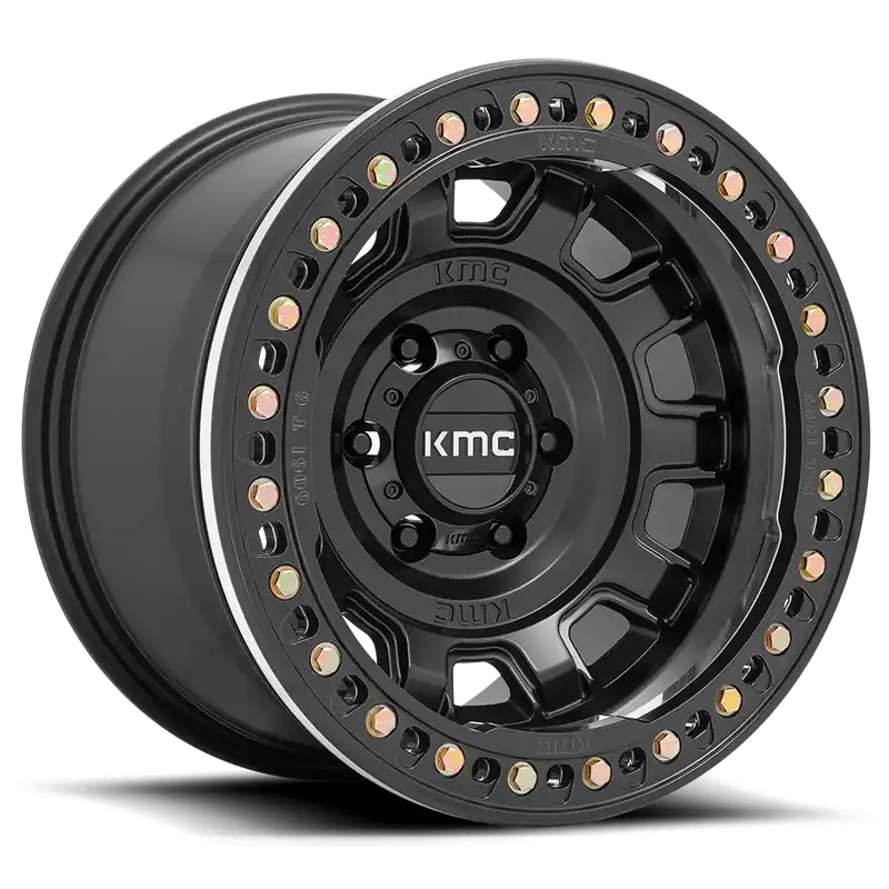 KMC Tank Beadlock KM236 SB 17x9 -15 6x139.7mm 108mm Satin Black Same Day Shipping