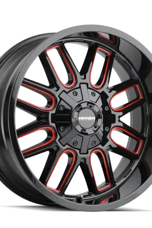 Mayhem Cogent 8107 Gloss Black Milled Prism Red 22x10 8x165.1 x19mm 130.8mm Holiday Sale