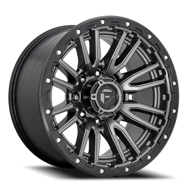 Must Have Fuel Rebel D680 22x10 -18 8x165.1mm 125.1mm Matte Gunmetal Black Bead Ring