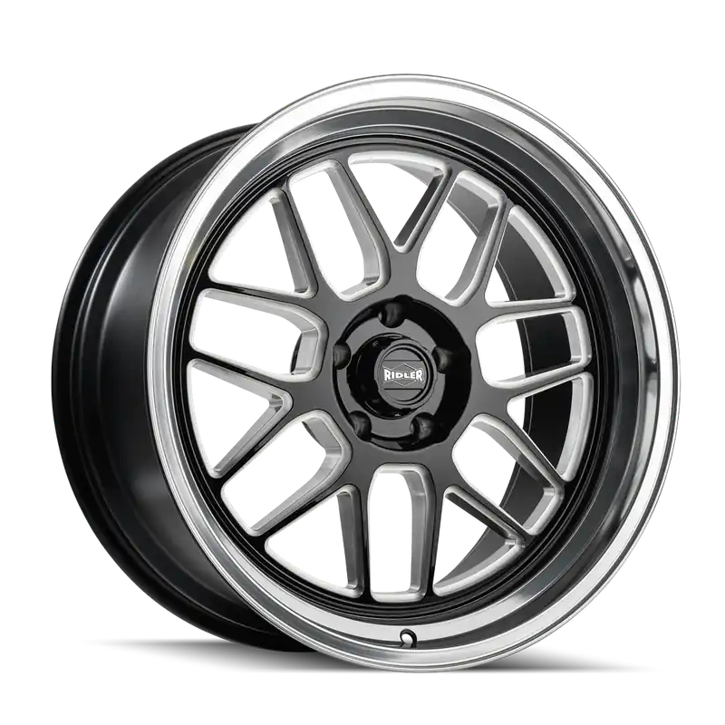 Ridler 611 Gloss Black/Milled With Diamond Cut Lip 18x9.5 5x120.65 0mm 83.82mm Fast Shipping