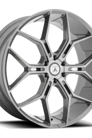 Limited Edition Asanti Black Label Monarch Truck ABL38 GY 22x9.5 +20 6x139.7mm 106.1mm Brushed Titanium