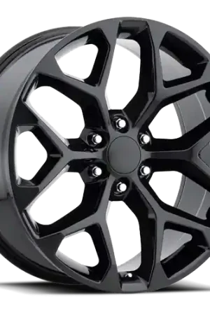 Hassle-Free Returns Factory Reproductions FR 59 Chevrolet Snowflake Replica GB 24x10 +24 6x139.7mm 78.1mm Gloss Black