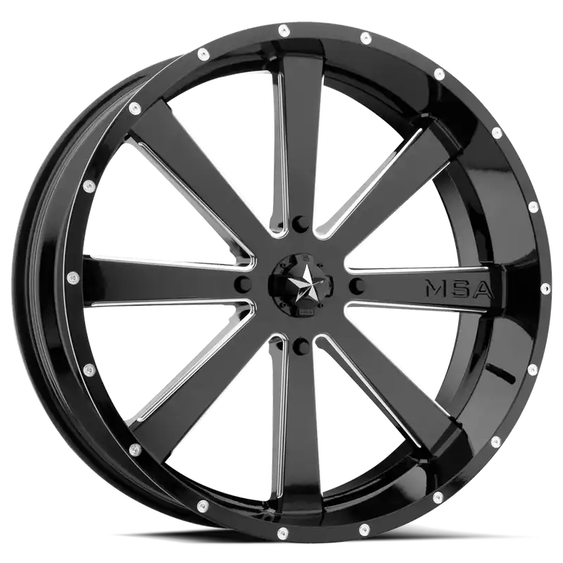 MSA Flash M34 GB-M 18x7 +0 4x156mm 132mm Gloss Black Milled Save Now
