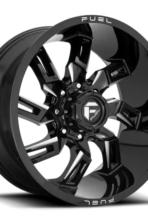 Fuel Lockdown D747 20x9 +1 8x165.1mm 125.2mm Gloss Black Milled Express Delivery