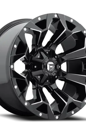 Fuel Assault D576 18x9 +19 6x135/6x139.7mm 106.1mm Gloss Black Milled Same Day Shipping