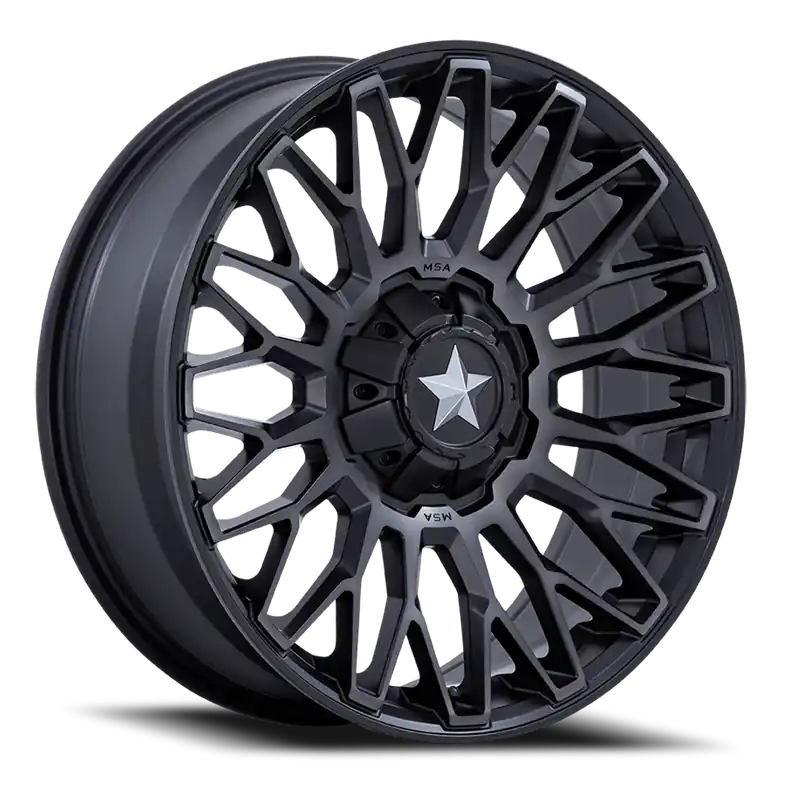 MSA Clubber M50 DT 15x7 +10 4x137/4x156mm 110.1mm Matte Black Double Dark Tint New Arrival