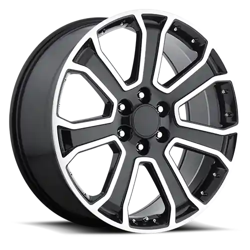 Top Pick Factory Reproductions FR 49 2015 GMC Yukon Denali Replica GBM 22x9 +31 6x139.7mm 78.1mm Gloss Black Machined Face
