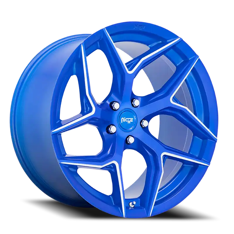 Niche Torsion M268 20x10.5 +27 5x112mm 66.56mm Anodized Blue Milled Crafted