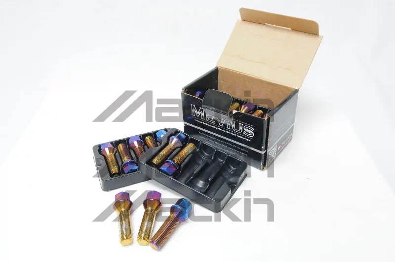 Wheel Mate Mevius Lug Bolt Set of 20 - Black 14x1.50 50mm Ball 14mm RAD Same Day Shipping