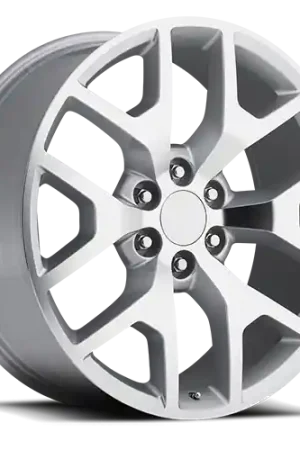 Shop Now Factory Reproductions FR 44 GMC Sierra Replica SL 20x9 +27 6x127mm 78.1mm Gloss Silver Machined Face