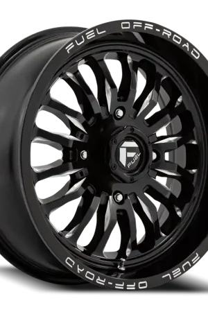 Fuel Arc UTV D821 18x7 +13 4x156mm 132mm Gloss Black Milled Popular