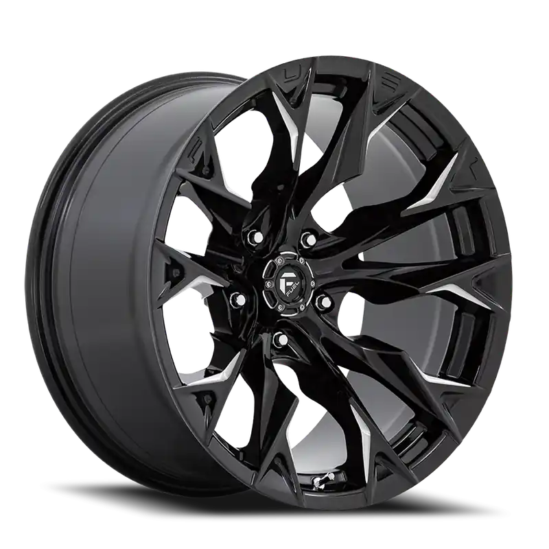 Bulk Order Fuel Flame 5 D803 24x12 -44 5x139.7mm 78.1mm Gloss Black Milled