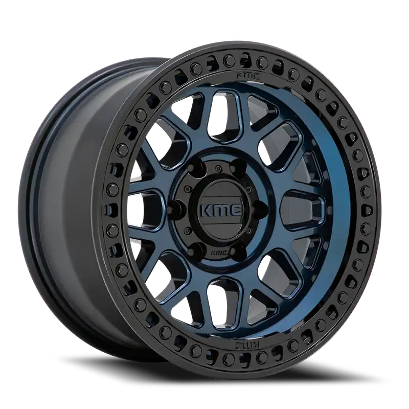 Instant Buy KMC GRS KM549 BL 17x9 +18 6x114.3mm 66.06mm Midnight Blue Gloss Black Lip