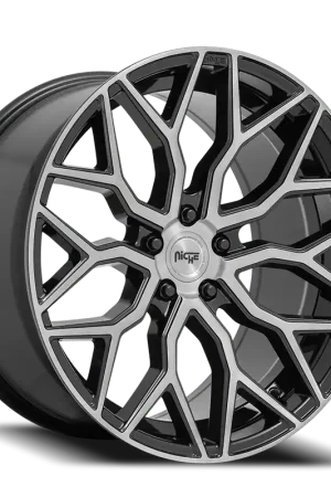 Premium Niche Mazzanti M262 20x9 +35 5x114.3mm 72.7mm Gloss Black Brushed