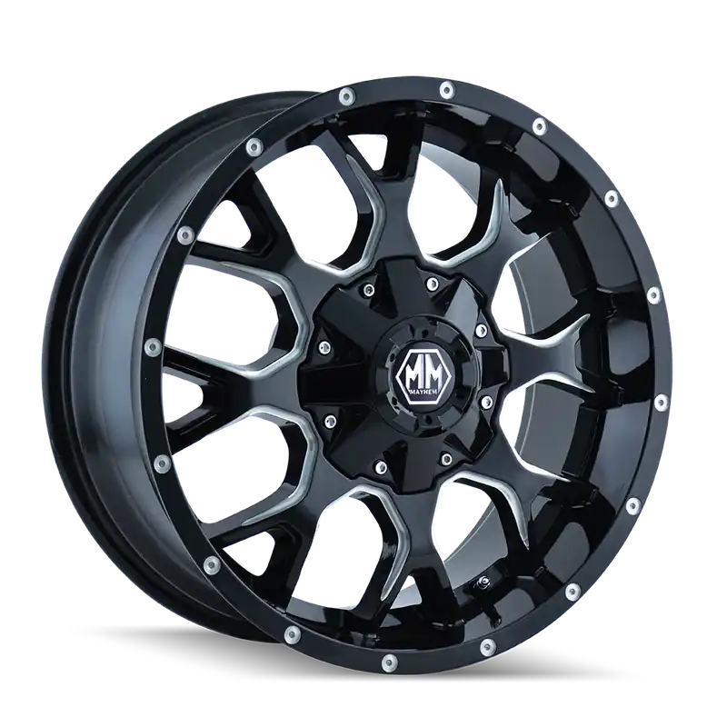 Deal Mayhem Warrior 8015 Gloss Black Milled 17x9 6x114.3/6x139.7 18mm 78.3mm