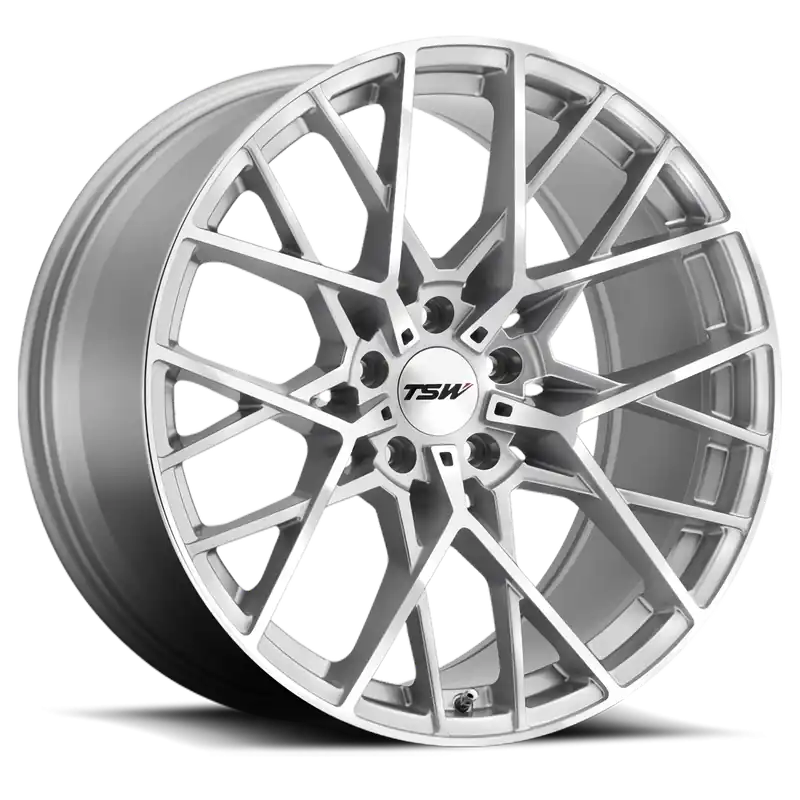 New Arrival TSW Sebring SL 20x10 +25 5x120mm 76.1mm Silver Mirror Cut Face