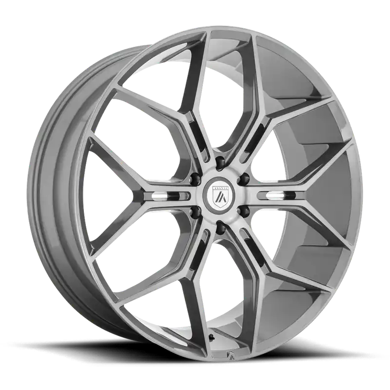 Clearance Asanti Black Label Monarch Truck ABL38 GY 22x9.5 +38 6x120mm 66.9mm Brushed Titanium