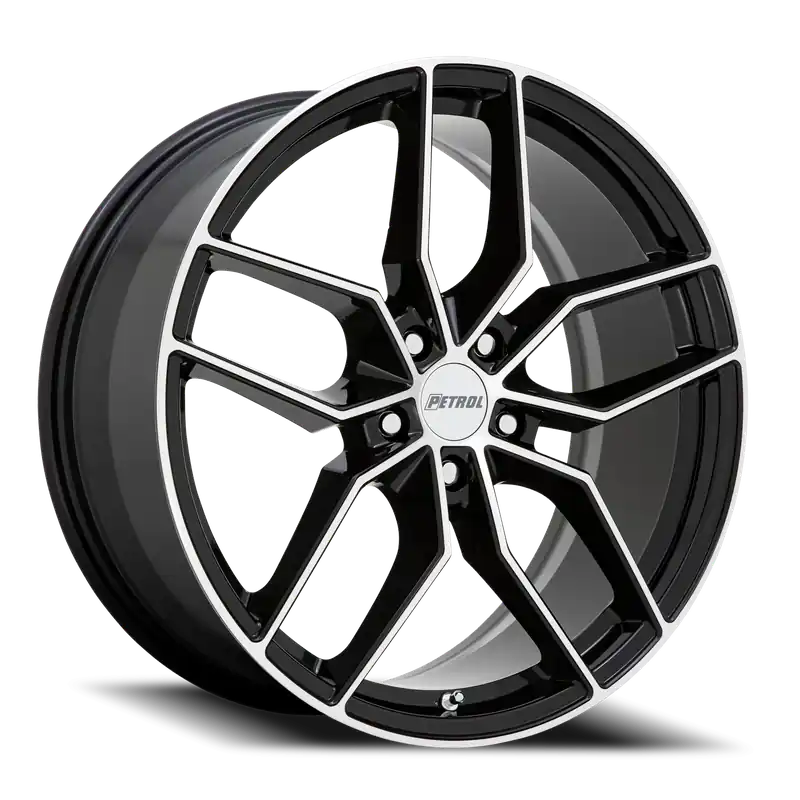 While Supplies Last Petrol P5C GBM 19x8 +35 5x120mm 76.1mm Gloss Black Machined Face
