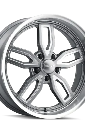 Today Only Ridler 608 Gloss Grey Milled 18x8 5x114.3 0mm 72.62mm