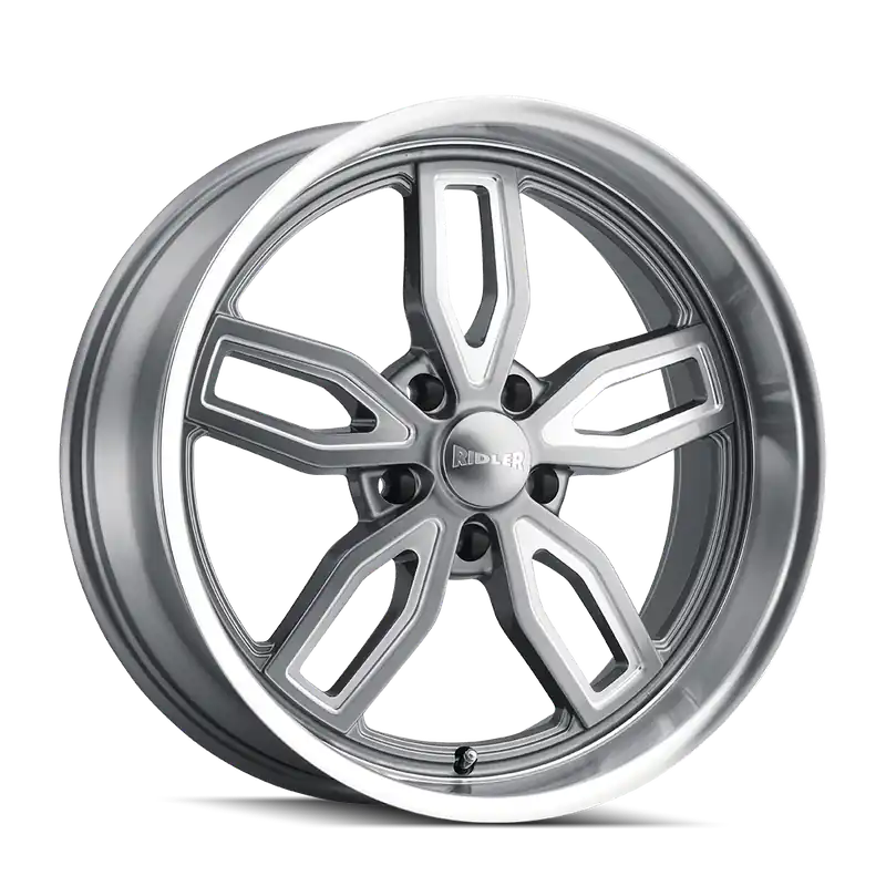 Today Only Ridler 608 Gloss Grey Milled 18x8 5x114.3 0mm 72.62mm