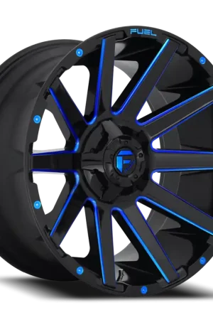 Low Price Fuel Contra D644 20x10 -18 5x114.3/5x127mm 78.1mm Gloss Blue Milled