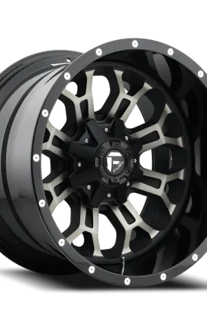 Price Cut Fuel Crush D561 17x9 -12 6x135/6x139.7mm 106.4mm Gloss Black Double Dark Tint-Machined Face
