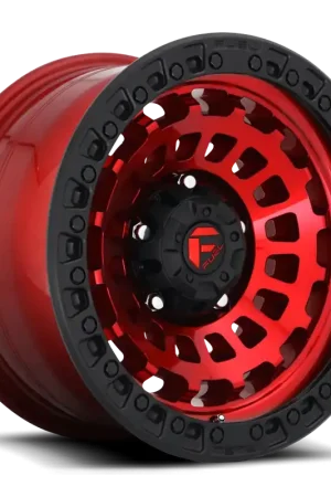 Fuel Zephyr D632 17x9 +1 5x127mm 71.6mm Candy Red Matte Black Ring Big Sale
