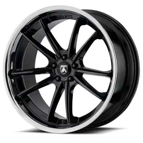 Big Sale Asanti Black Label Sigma ABL23 BK 20x10.5 +38 5x112mm 72.6mm Gloss Black Chrome Lip