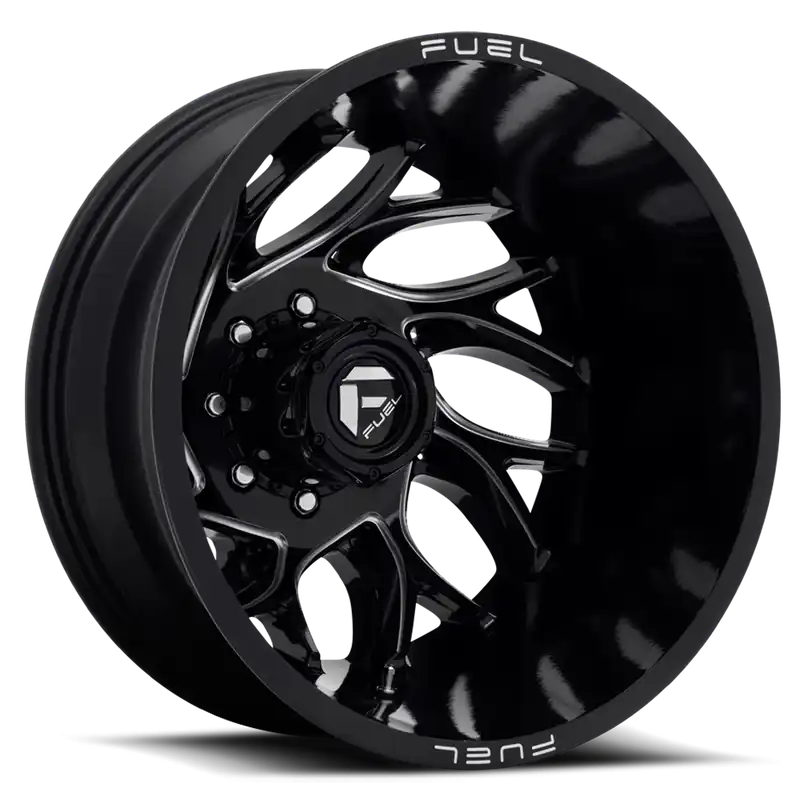 Best Choice Fuel Runner Dually D741 22x8.25 -220 8x210mm 154.3mm Gloss Black Milled