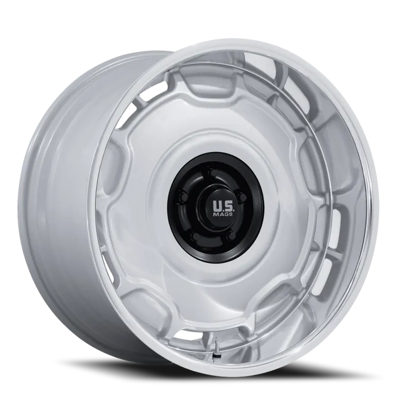 US Mags Arlington UC146SD 22x10.5 +12 6x139.7mm 106.1mm Silver Matte Black Center-DC Lip Bargain